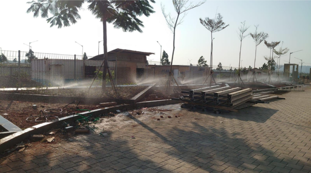 Foto sprinkler sebagai sistem irigasi otomatis