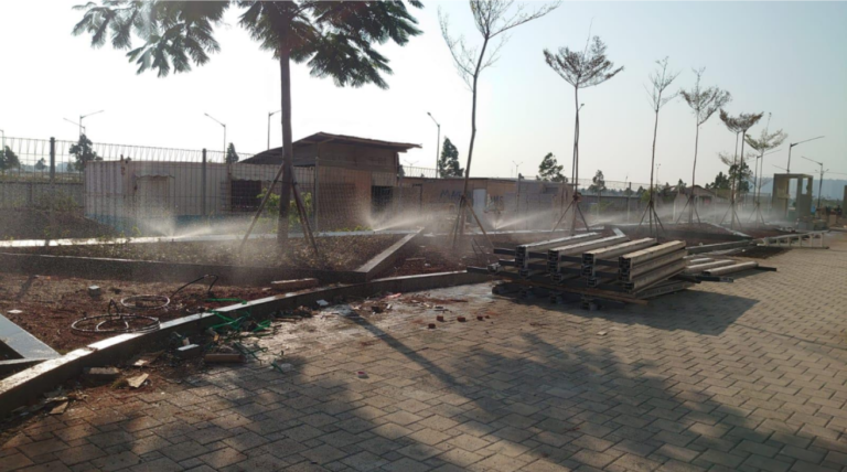 Foto sprinkler sebagai sistem irigasi otomatis